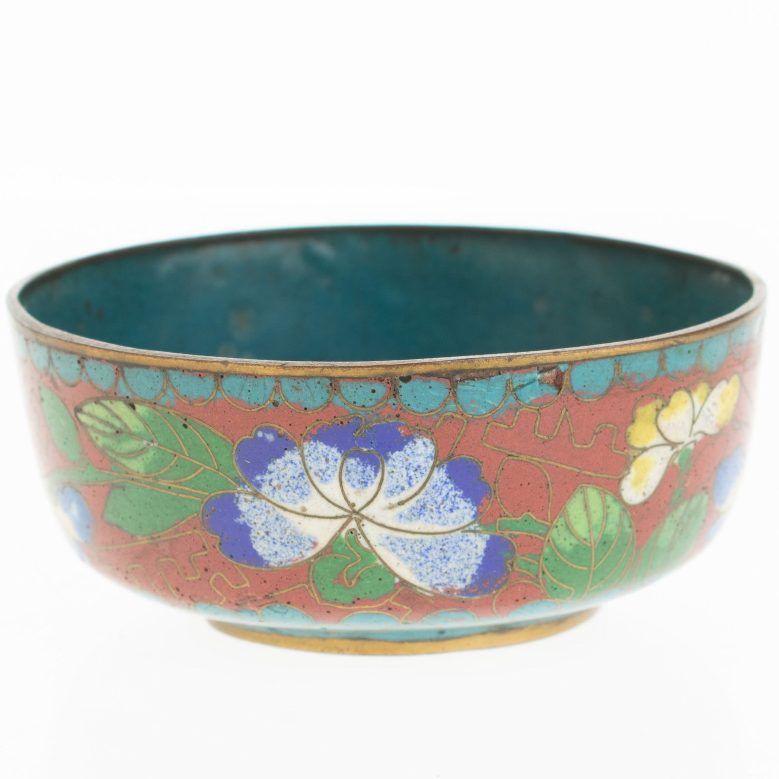 Antique Chinese Hand Enamelled Cloisonne Bowl Early 20Th Century: (Height: 3.0 cm, Width: 8.0 cm) It is the responsibility of the Buyer to carefully examine each lot and form their own judgment regarding its condition, description, provenance, and authenticity prior
