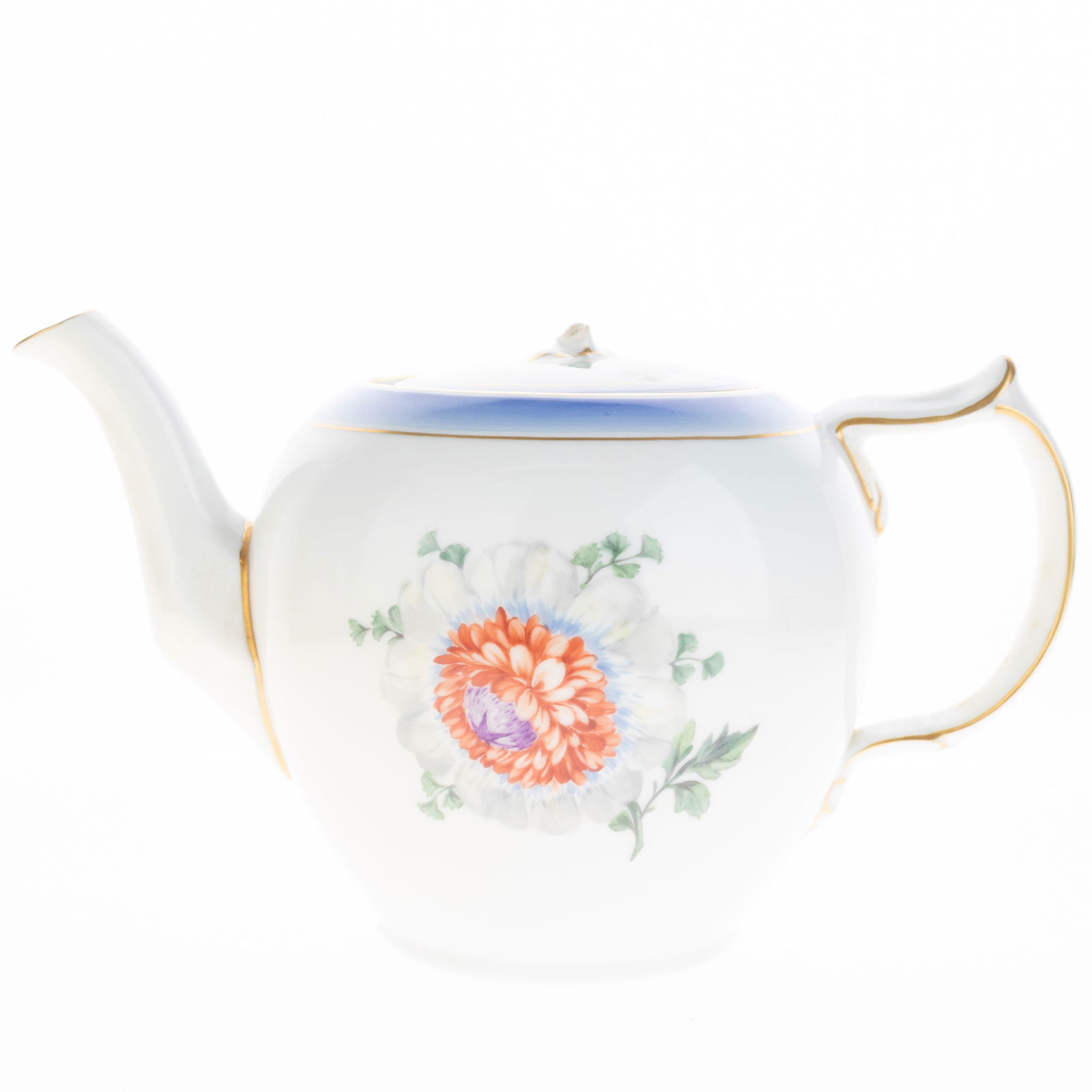 Royal Copenhagen Danish Hand Painted Porcelain "Quaking Grass" Pattern Teapot Designed By Thorkild (1 of 5)