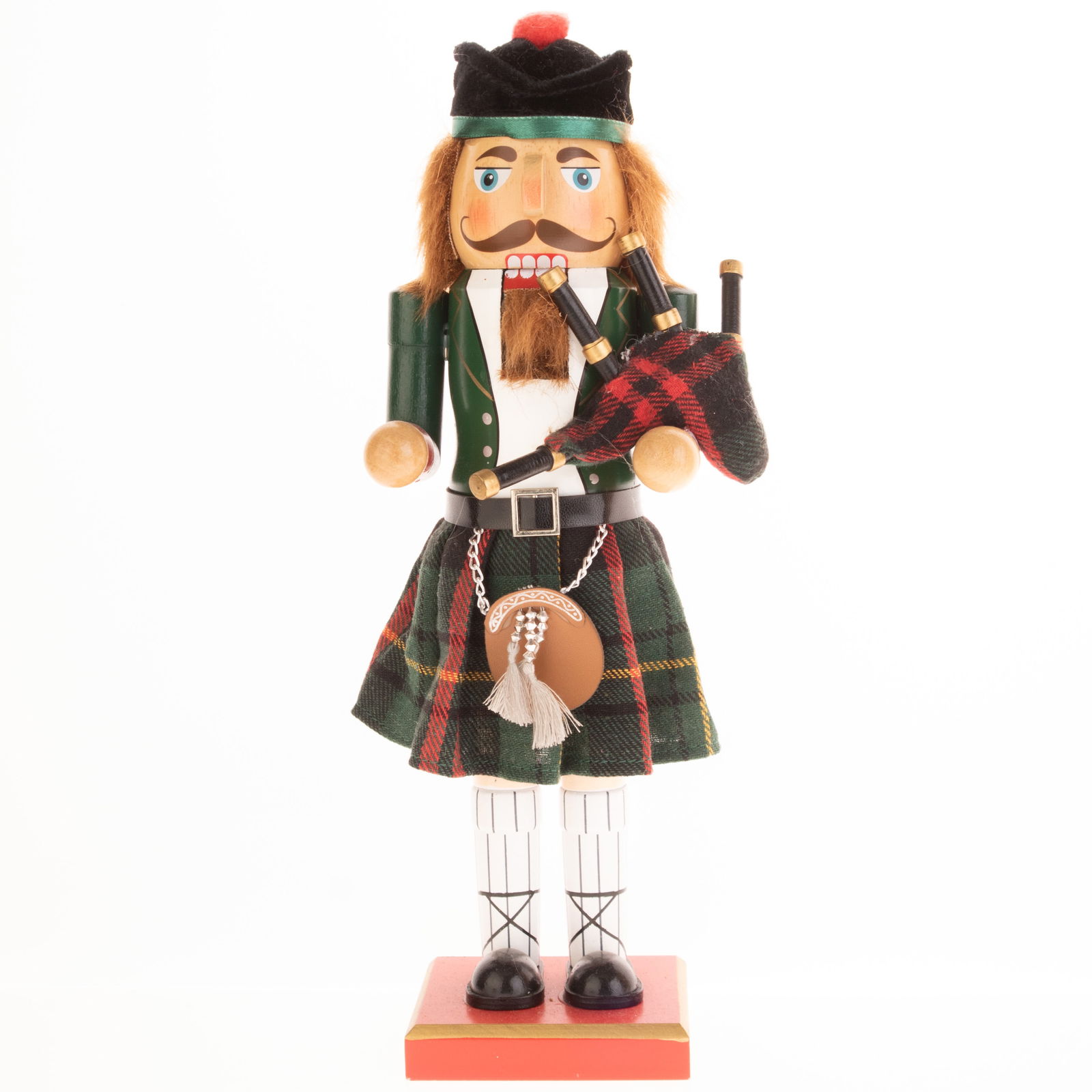 Mid Century Vintage German Carved Wooden Christmas Nutcracker Scottish Bagpiper (1 of 4)