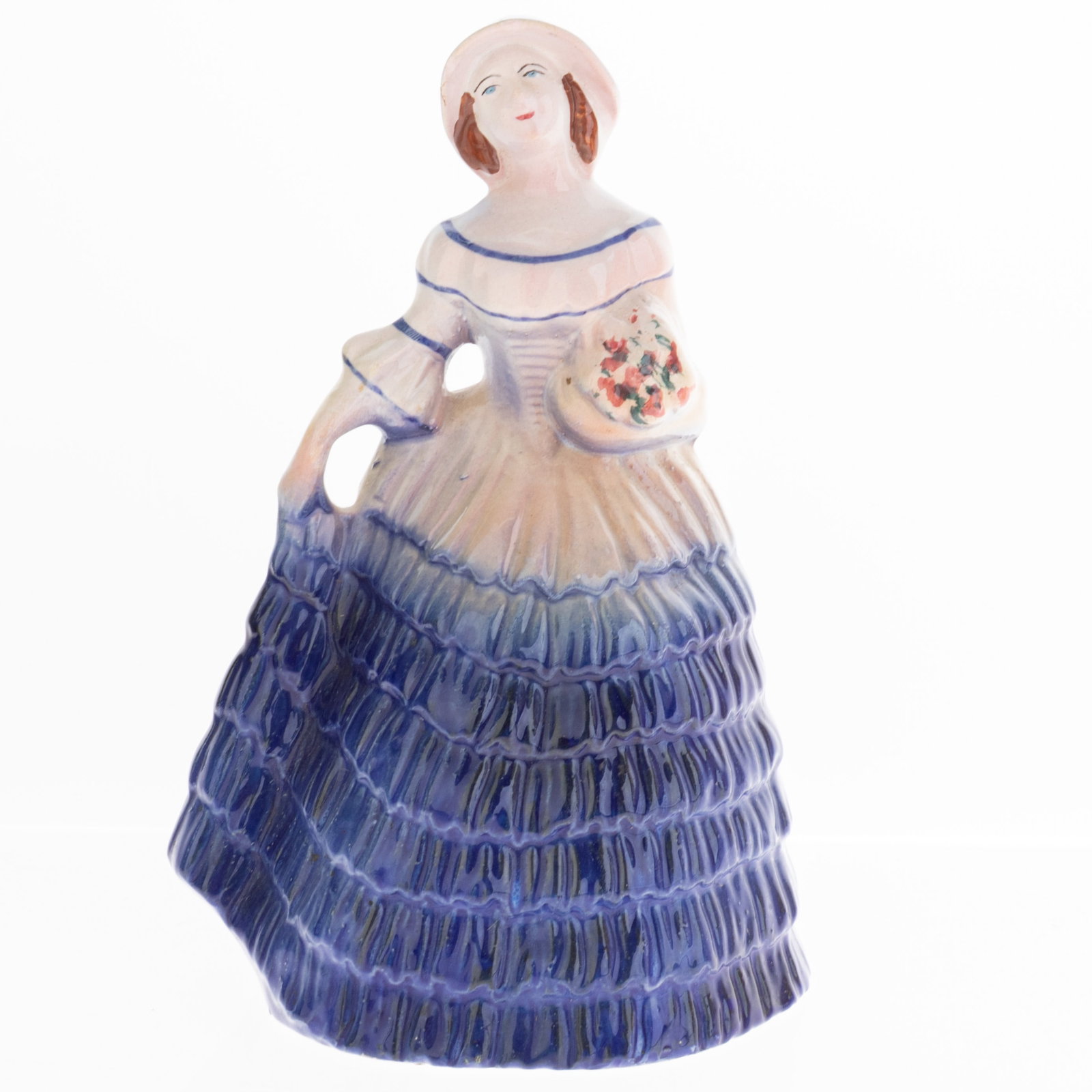 Vintage 1930'S Art Deco Lady In Dress Hand Painted Porcelain Figure: (Height: 18.0 cm, Width: 12.0 cm) It is the responsibility of the Buyer to carefully examine each lot and form their own judgment regarding its condition, description, provenance, and authenticity pri