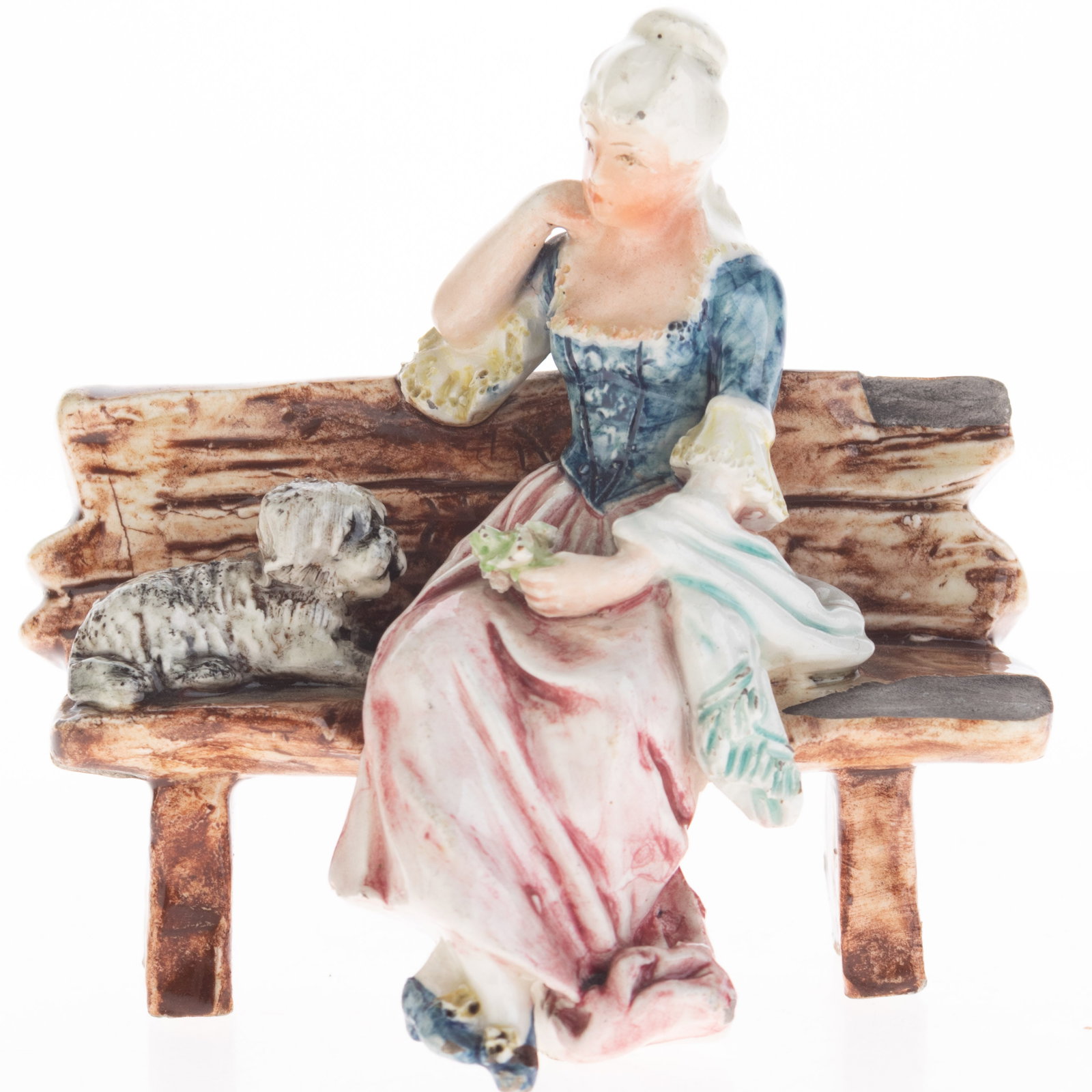 Antique Hand Painted Continental German Bisque Porcelain Figurine 19Th Century: (Height: 8.5 cm, Width: 9.0 cm) It is the responsibility of the Buyer to carefully examine each lot and form their own judgment regarding its condition, description, provenance, and authenticity prior