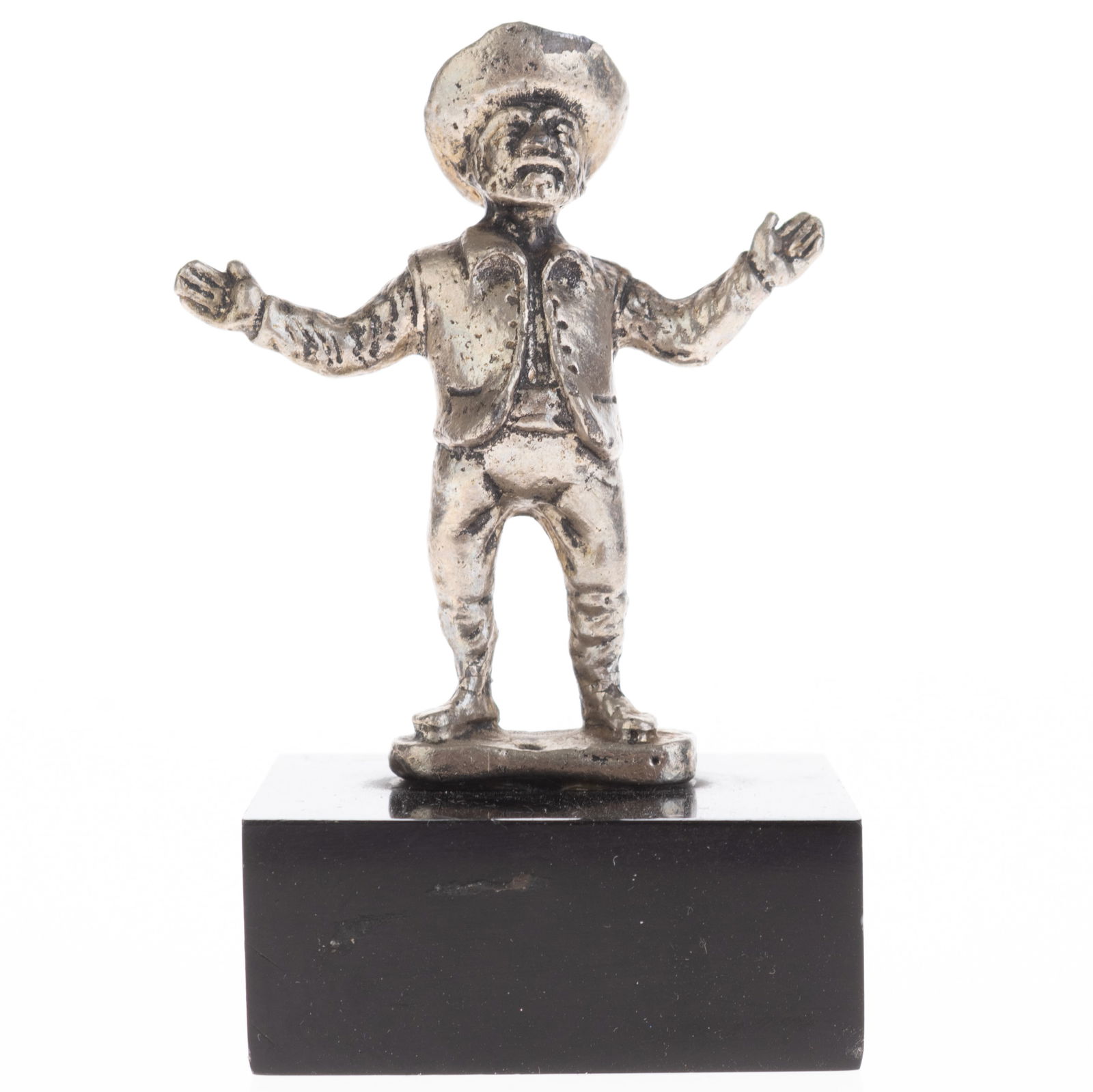 Vintage Fine Pewter Figurine Of A Cowboy: (Height: 7.5 cm, Width: 5.0 cm) It is the responsibility of the Buyer to carefully examine each lot and form their own judgment regarding its condition, description, provenance, and authenticity prior