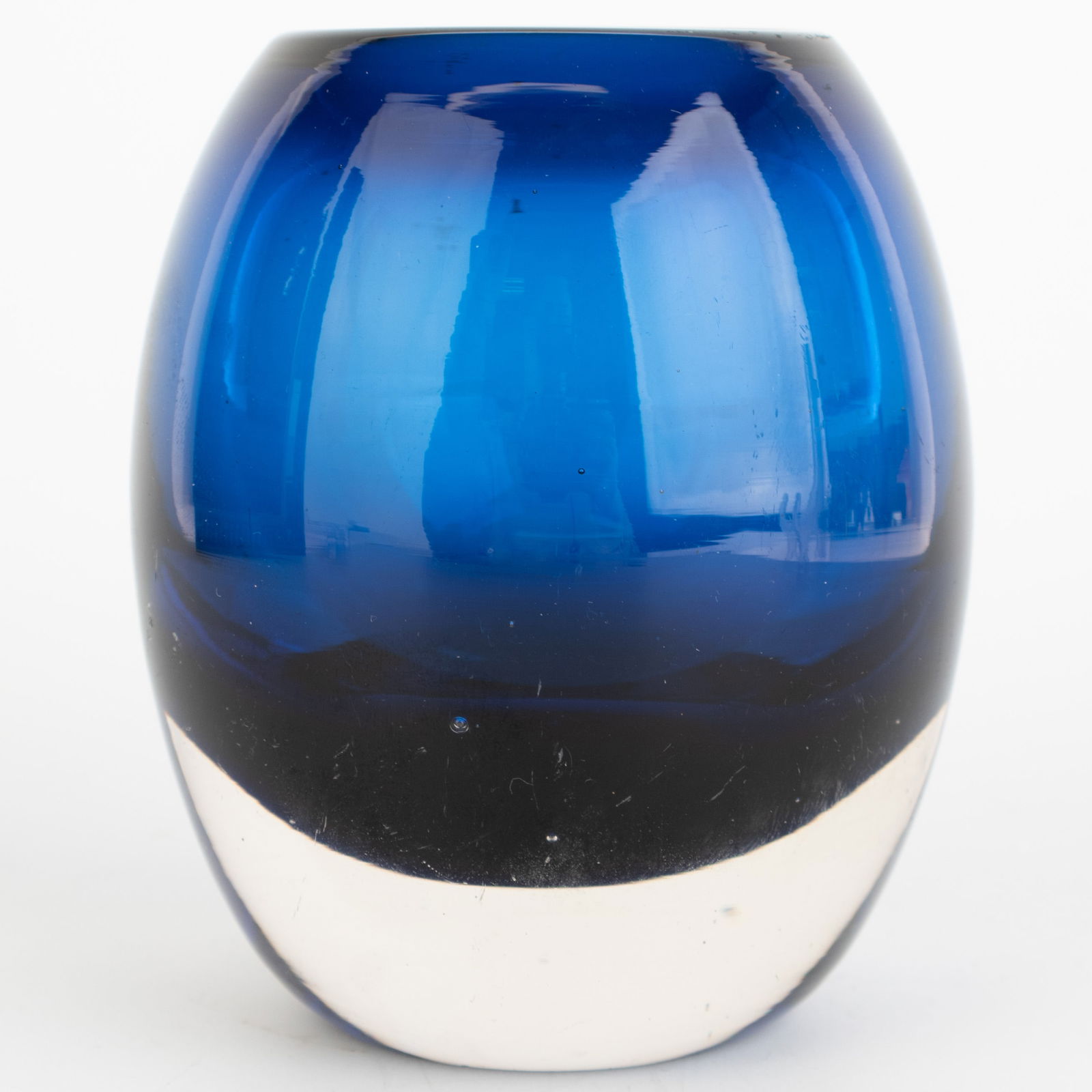 Mid Century Vintage Whitefriars Blue Sommerso Glass Vase (1 of 4)