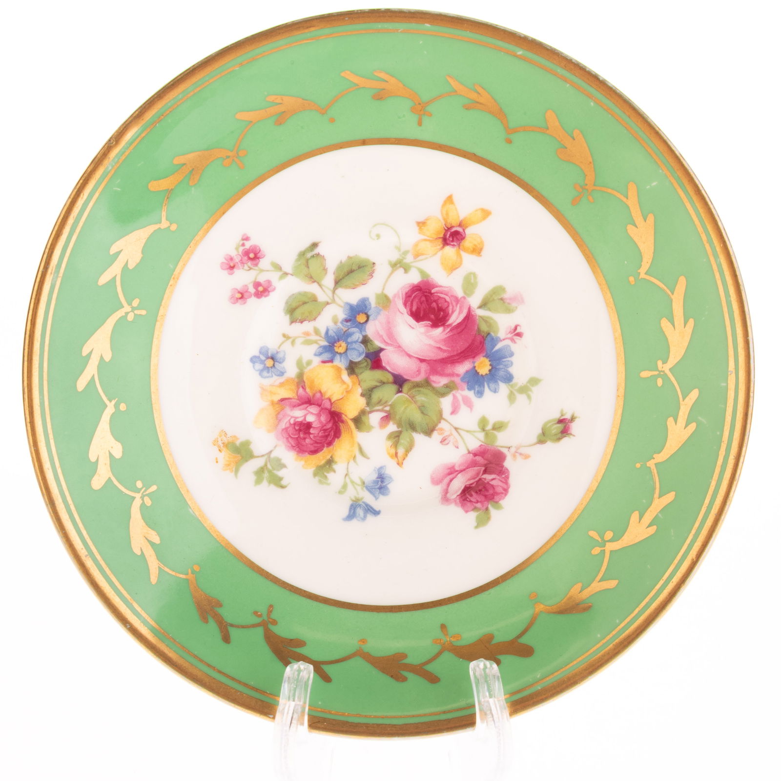 Antique Hand Painted Fine Continental Porcelain Cabinet Floral Plate 19Th Century (1 of 5)