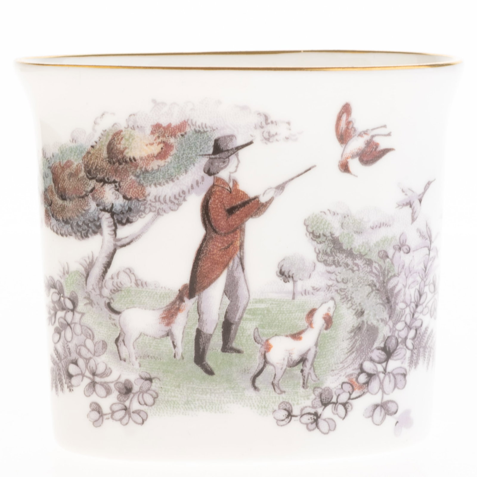 Vintage Royal Worcester Fine Porcelain English Hunting Scene Posy Vase: (Height: 6.5 cm, Width: 6.5 cm) It is the responsibility of the Buyer to carefully examine each lot and form their own judgment regarding its condition, description, provenance, and authenticity prior