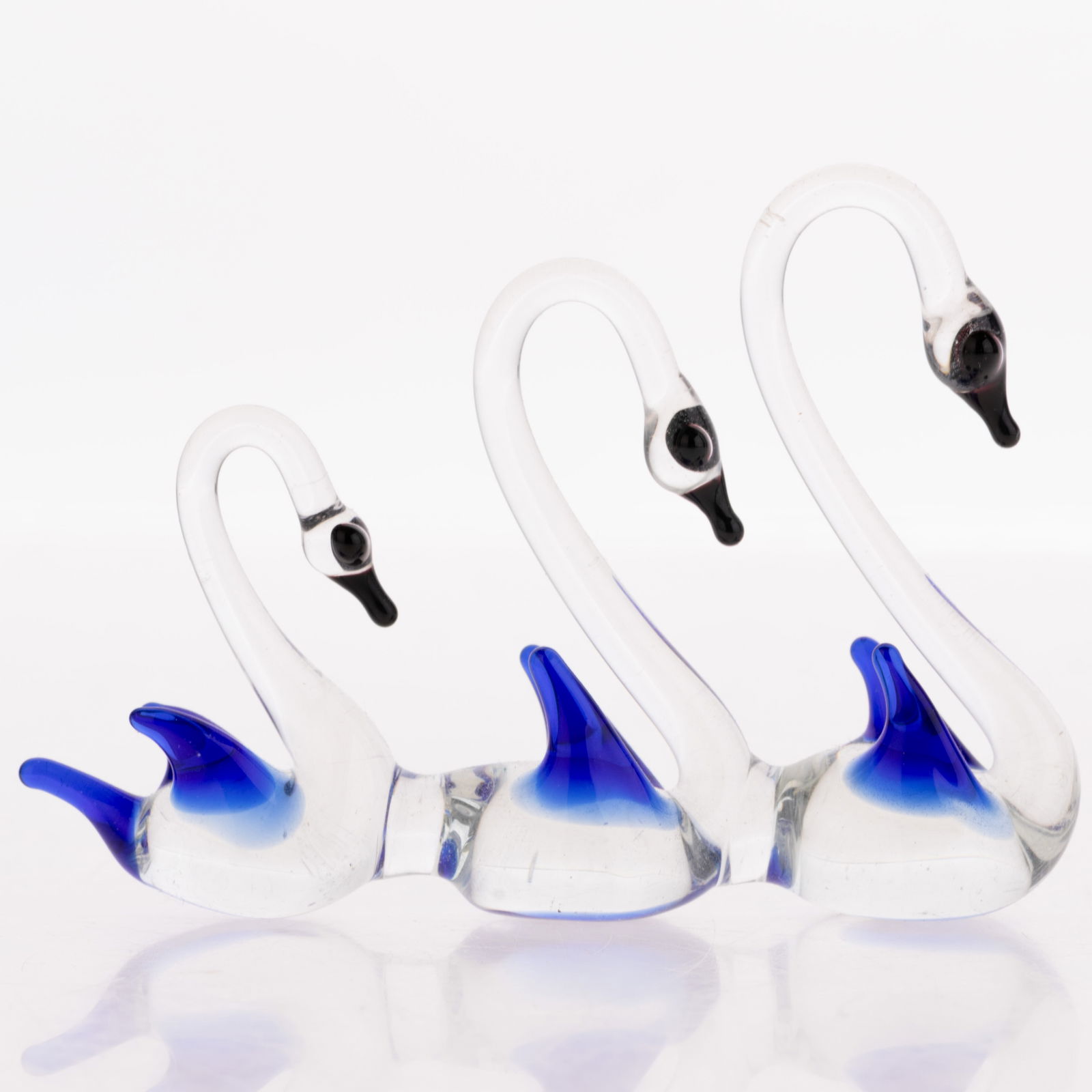 Mid Century Vintage Murano Handblown Venetian Glass Swans Sculpture Group (1 of 4)