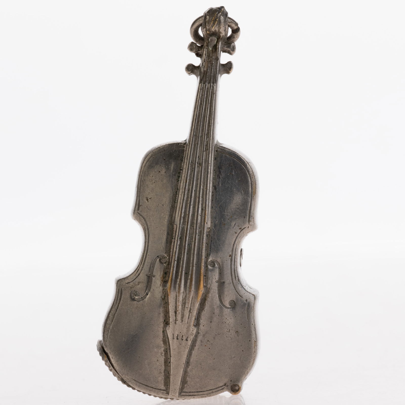 Antique Silver Plated Engraved Violin Vesta Match Case (1 of 5)