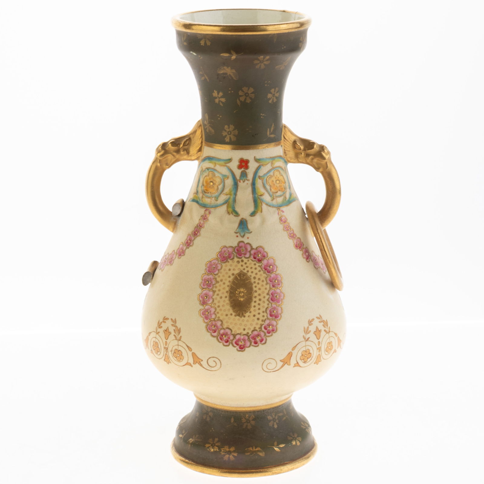 Antique Wedgwood Aesthetic Hand Painted & Gilded Pottery Vase Early 20Th Century (As Found) (1 of 5)