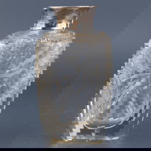 Antique Cut Crystal Glass Perfume Scent Bottle With Sterling Silver Top: It is the responsibility of the Buyer to carefully examine each lot and form their own judgment regarding its condition, description, provenance, and authenticity prior to making a purchase. We welcom