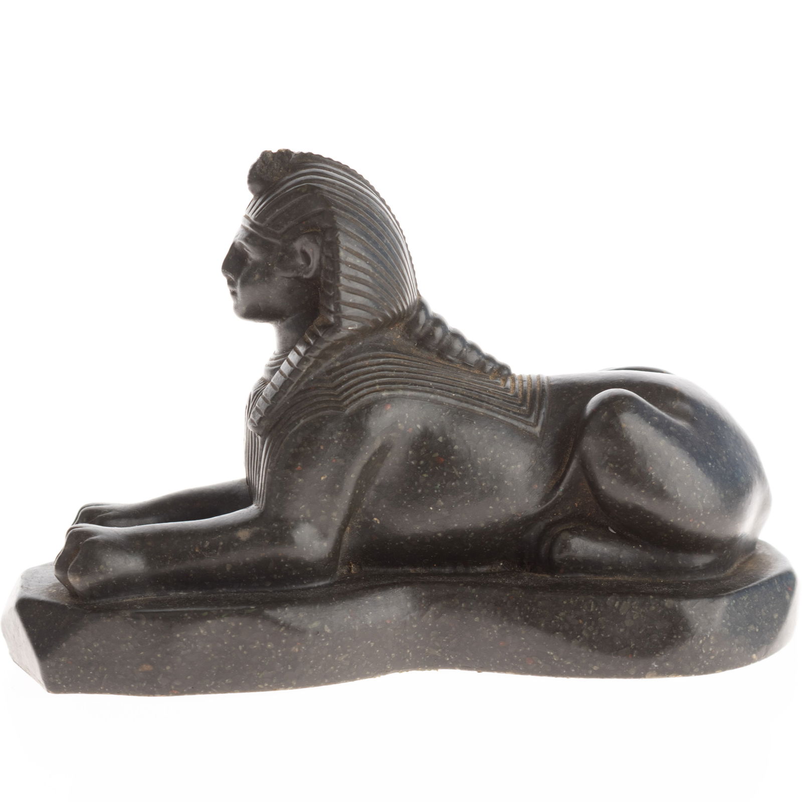 Antique Hand Carved & Signed Bloodstone Egyptian Grand Tour Sphinx Statue Late 19Th Century (1 of 6)