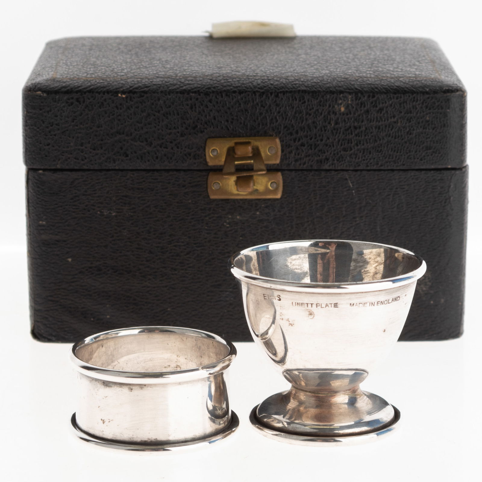 Antique Silver Plated Egg Cup & Napkin Ring: It is the responsibility of the Buyer to carefully examine each lot and form their own judgment regarding its condition, description, provenance, and authenticity prior to making a purchase. We welcom