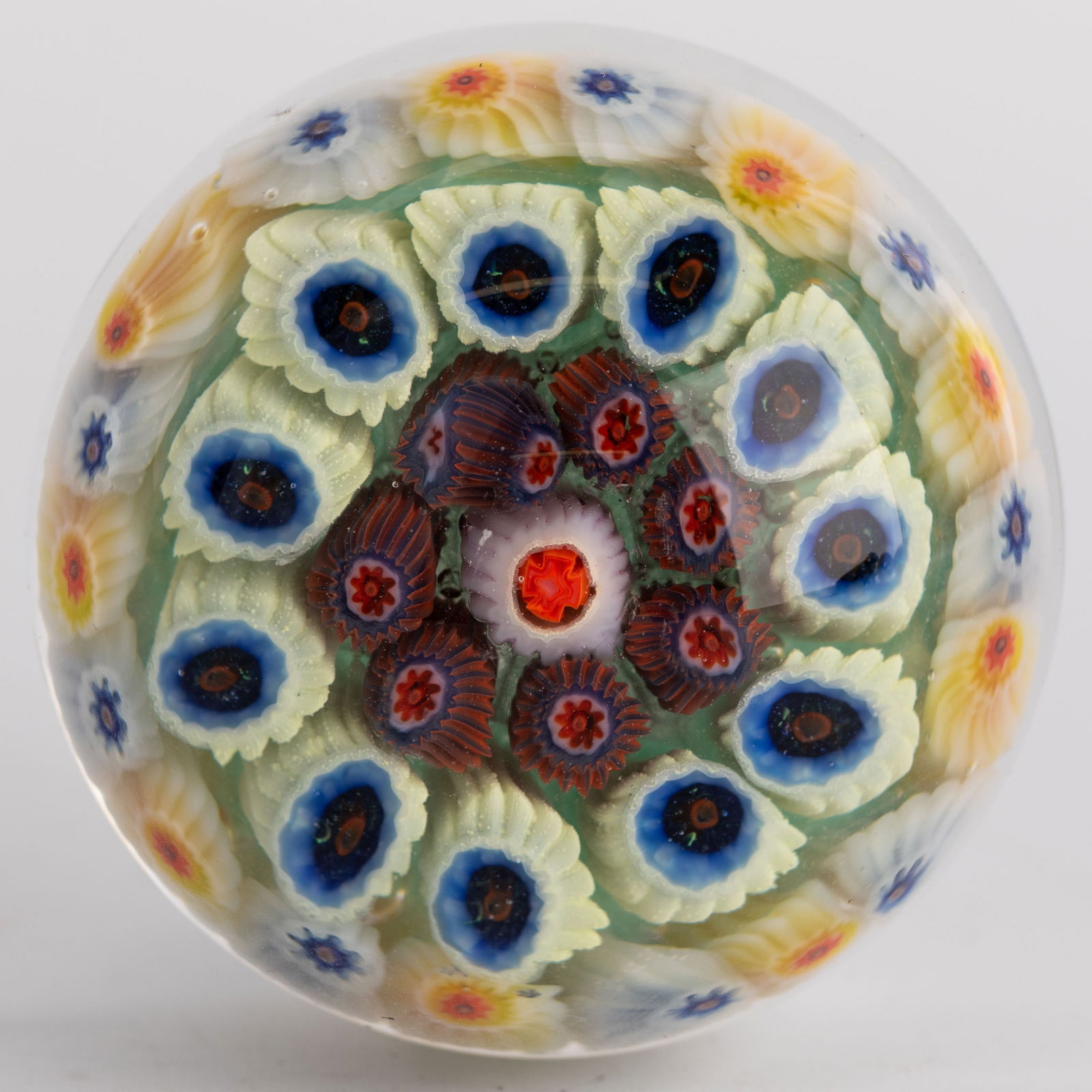 Vintage Scottish Strathearn Millefiori Glass Paperweight: It is the responsibility of the Buyer to carefully examine each lot and form their own judgment regarding its condition, description, provenance, and authenticity prior to making a purchase. We welcom