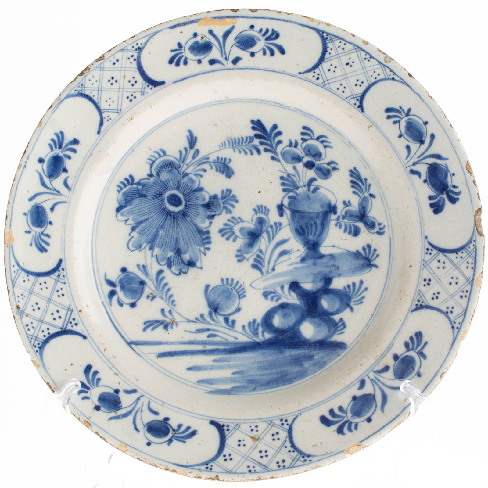 Antique 18Th Century Dutch Delft Tin Glazed Faience Chinoiserie Plate Circa 1740 (1 of 6)