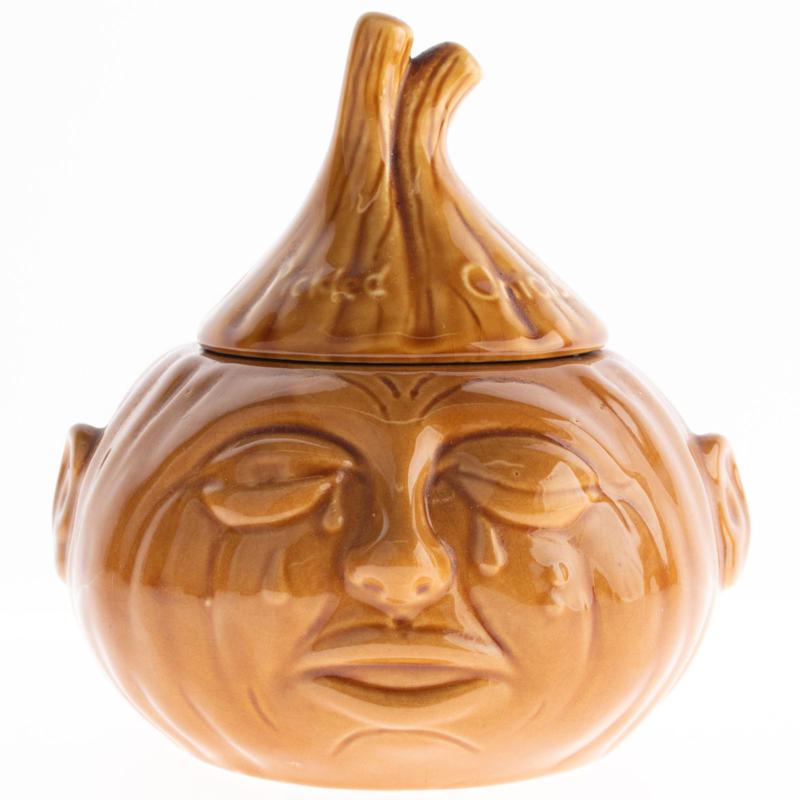 Mid Century Vintage Novelty Face Glazed Pottery Ceramic Pickled Onions Jar: It is the responsibility of the Buyer to carefully examine each lot and form their own judgment regarding its condition, description, provenance, and authenticity prior to making a purchase. We welcom
