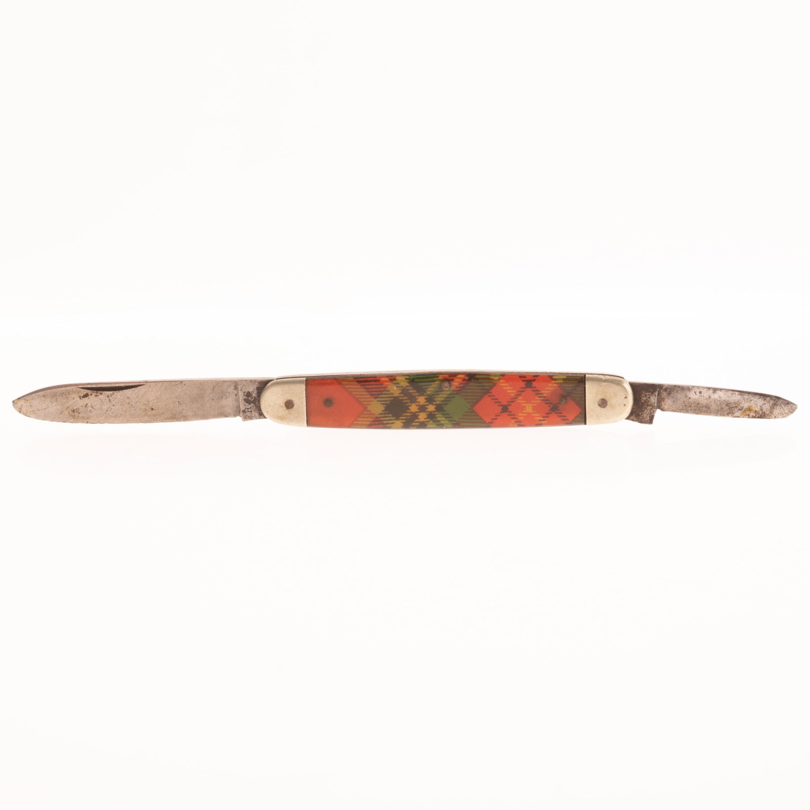 Vintage Tartanware Pocket Fruit Folding Pen Knife Double Blade: It is the responsibility of the Buyer to carefully examine each lot and form their own judgment regarding its condition, description, provenance, and authenticity prior to making a purchase. We welcom