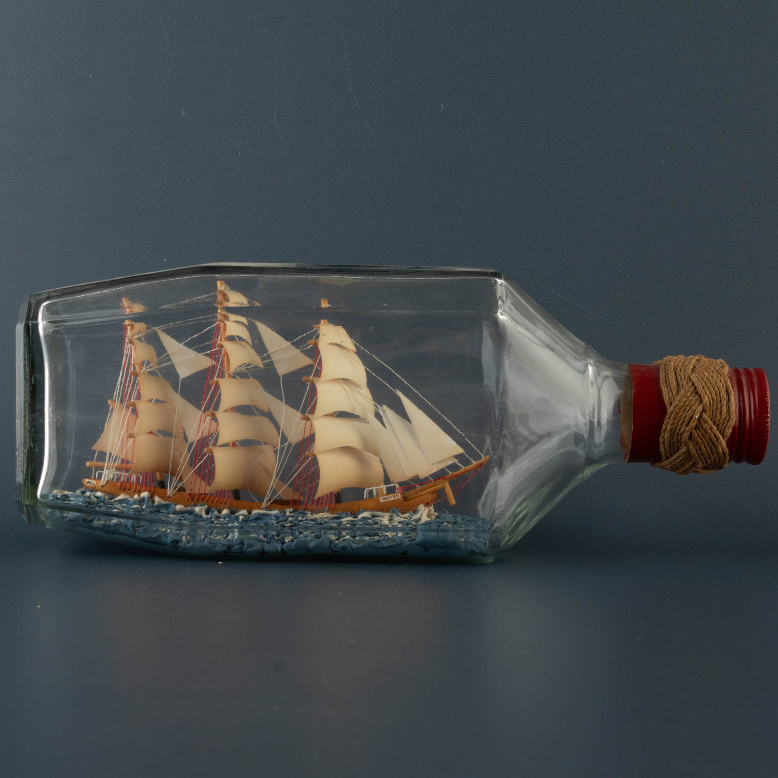 Vintage Maritime Nautical Model Ship Diorama In A Glass Bottle (1 of 6)