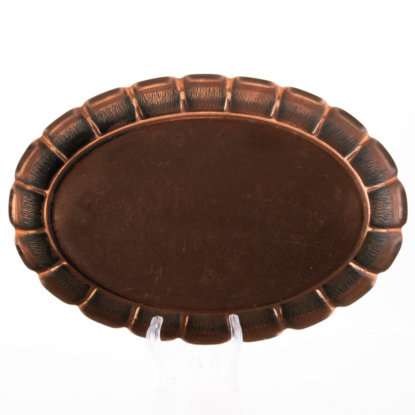 Antique Arts & Crafts Solid Copper Oval Tray By Joseph Sankey (1 of 6)