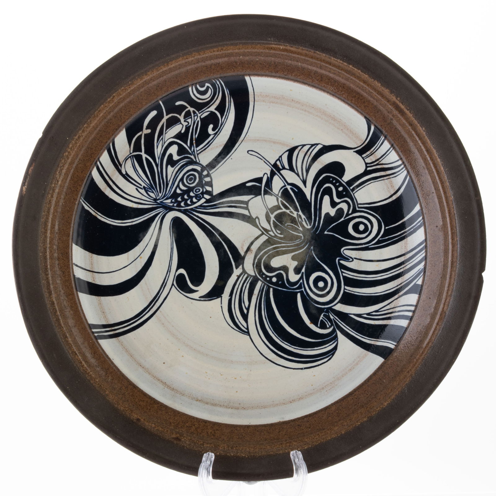 John Chipperfield 1970'S Studio Pottery Ceramic Butterfly Bowl (1 of 6)