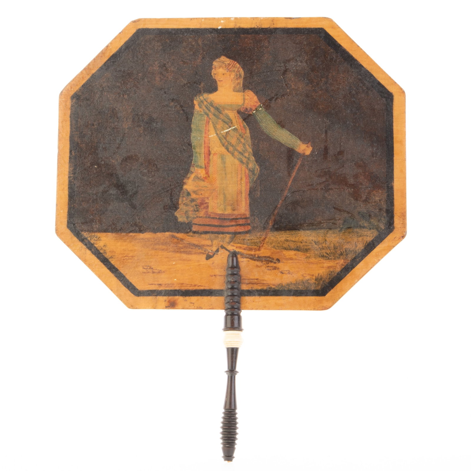 Antique Victorian Hand Painted Wooden Fan 19Th Century: It is the responsibility of the Buyer to carefully examine each lot and form their own judgment regarding its condition, description, provenance, and authenticity prior to making a purchase. We welcom