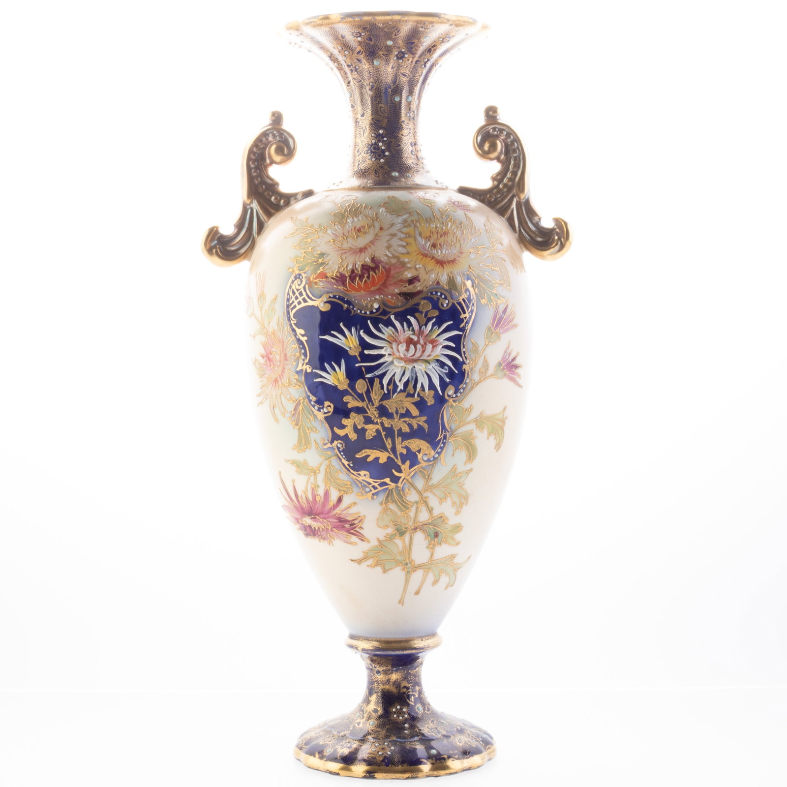 Antique Art Nouveau Hand Enameled Carlton Ware Porcelain Amphora Vase (1 of 6)