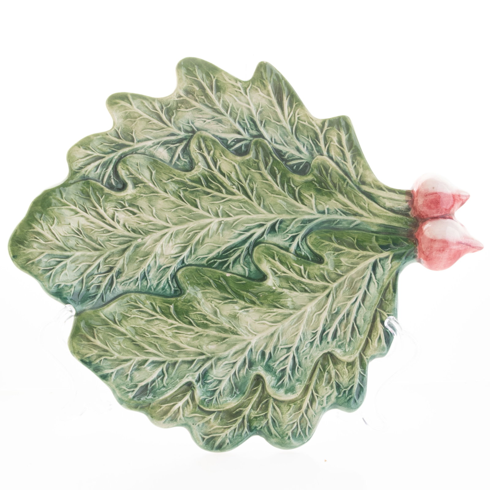 Mid Century Vintage Glazed Majolica Faience Pottery Radish Salad Bowl: It is the responsibility of the Buyer to carefully examine each lot and form their own judgment regarding its condition, description, provenance, and authenticity prior to making a purchase. We welcom