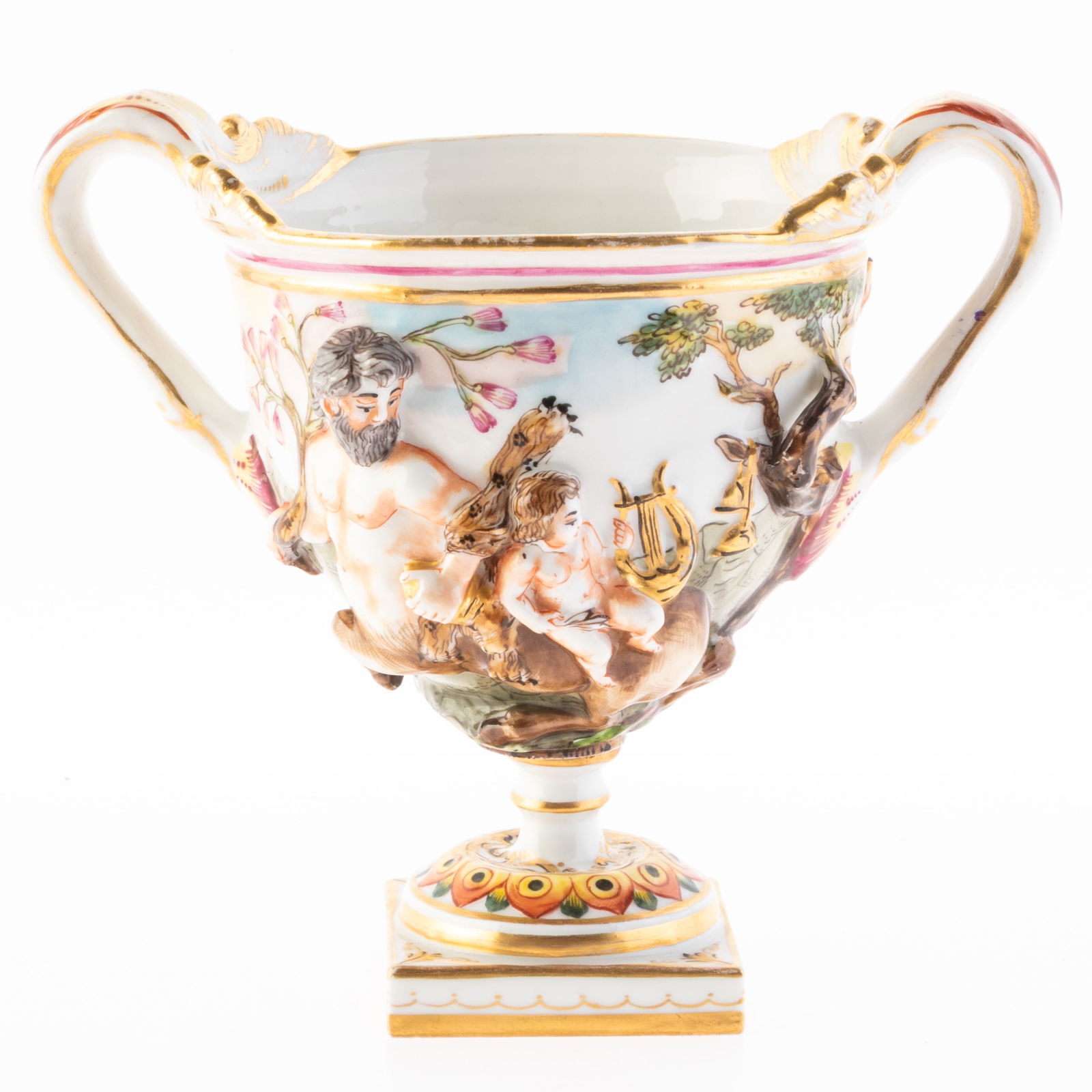 Antique Italian Ginori Doccia Capodimonte Gilt Porcelain Urn Vase 19Th Century: It is the responsibility of the Buyer to carefully examine each lot and form their own judgment regarding its condition, description, provenance, and authenticity prior to making a purchase. We welcom