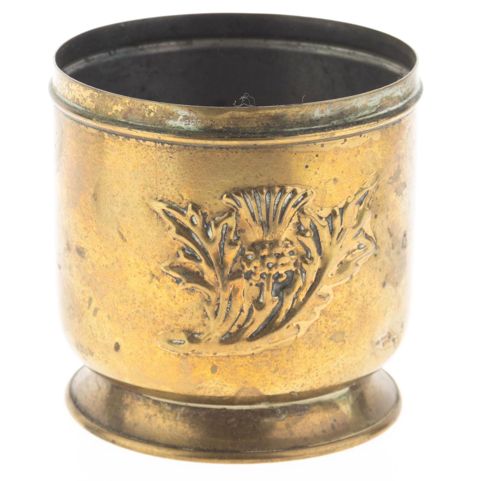 Antique Wwi Military Trench Art Brass Planter Vase