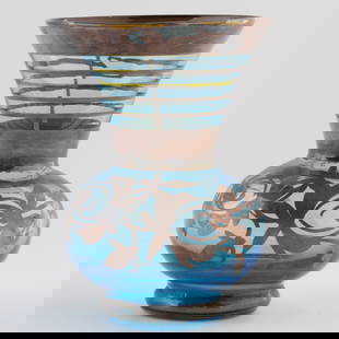 Vintage Blue Glass Vase with Silver Overlay Floral Design: A beautifully decorated vase that reflects classic artistry, ideal for floral arrangements or as a standalone decorative piece. It is the responsibility of the Buyer to carefully examine each lot and