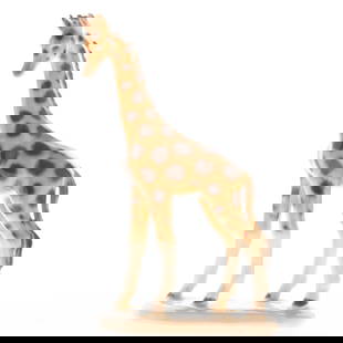 Vintage Giraffe Figurine - Tall Safari Animal with Glossy Finish: This vintage ceramic giraffe stands tall with a graceful, glossy finish—ideal for safari-themed decor, nurseries, or animal collectible displays. It is the responsibility of the Buyer to carefully e