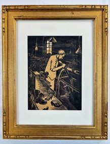 Eliza Gardiner, PAC Woman Printmaker -E. Gardiner woodcut Cobbler