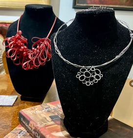 Venetian Textile Necklace and Mica Necklace