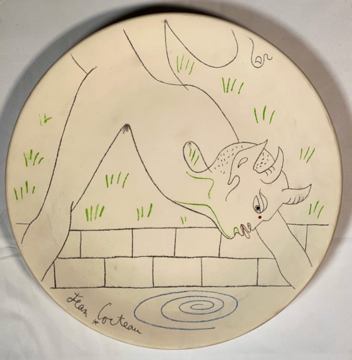 Jean Cocteau, Faun at the Pool Ceramic Plate (1 of 5)