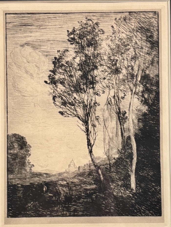 Jean-Baptiste-Camille Corot Etching, Souvenir d'Italie (1 of 3)