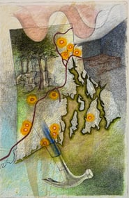 Pastel by Important RI Sculptor Robert Rhom