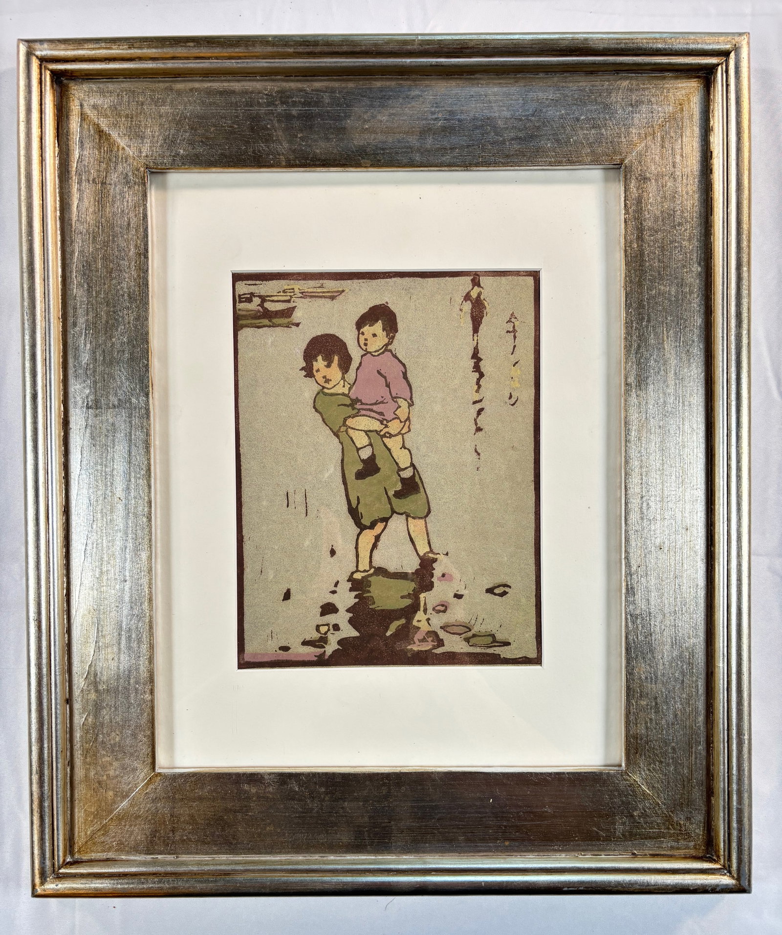 Eliza Gardiner Color Woodblock Print, Big Sister (1 of 3)