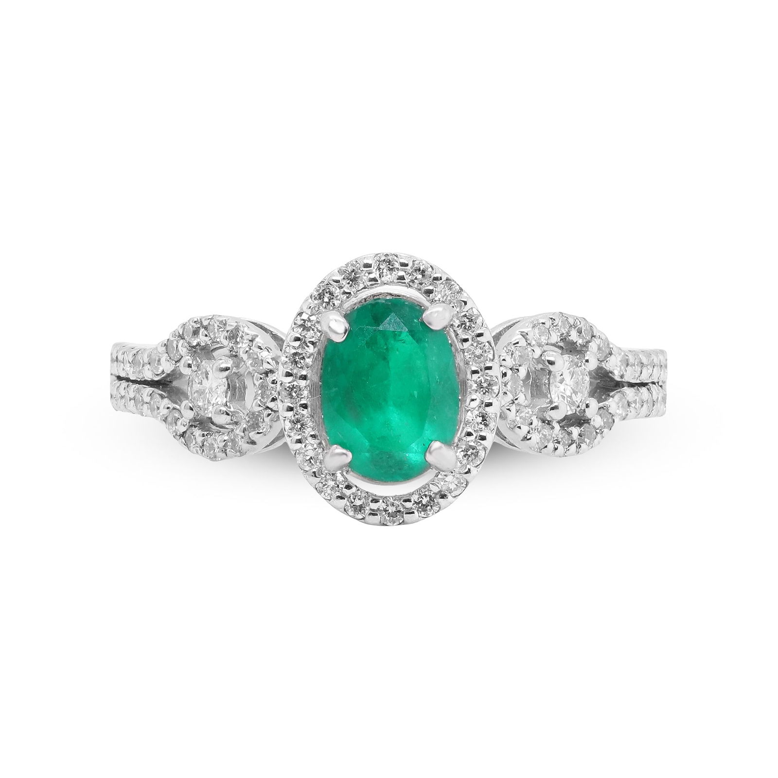 Enchanted Promise, Platinum Emerald & Diamond Ring: A true embodiment of everlasting elegance, this PT900 ring (4.50g) showcases a striking 0.70-carat emerald?its rich green tone reminiscent of a secret shared between souls. Graceful and imbued with