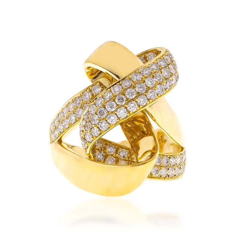 Eternal Embrace: 14K Yellow Gold Diamond Ring (1 of 1)