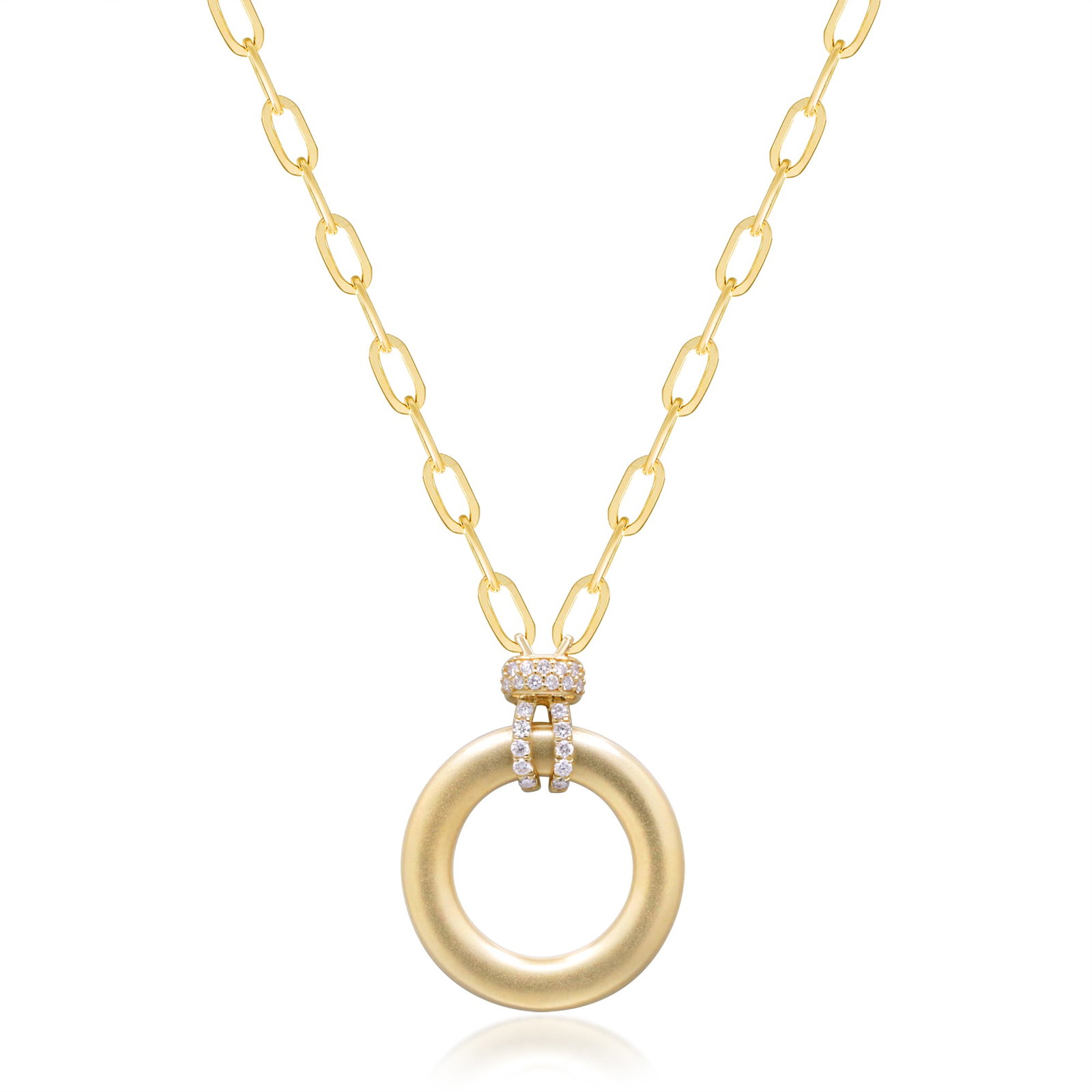 Circle of Light: 18K Yellow Gold Diamond Necklace (1 of 3)