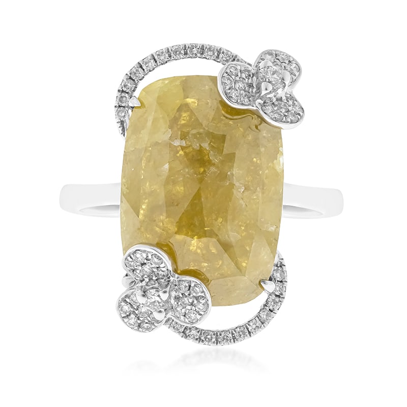 Mocha Muse: 18K White Gold Brown Diamond Ring: Artful and alluring, this 18K white gold ring showcases dramatic color in a gracefully modern design. Crafted in luminous 18K white gold and weighing 4.62 grams, the setting offers a refined framework