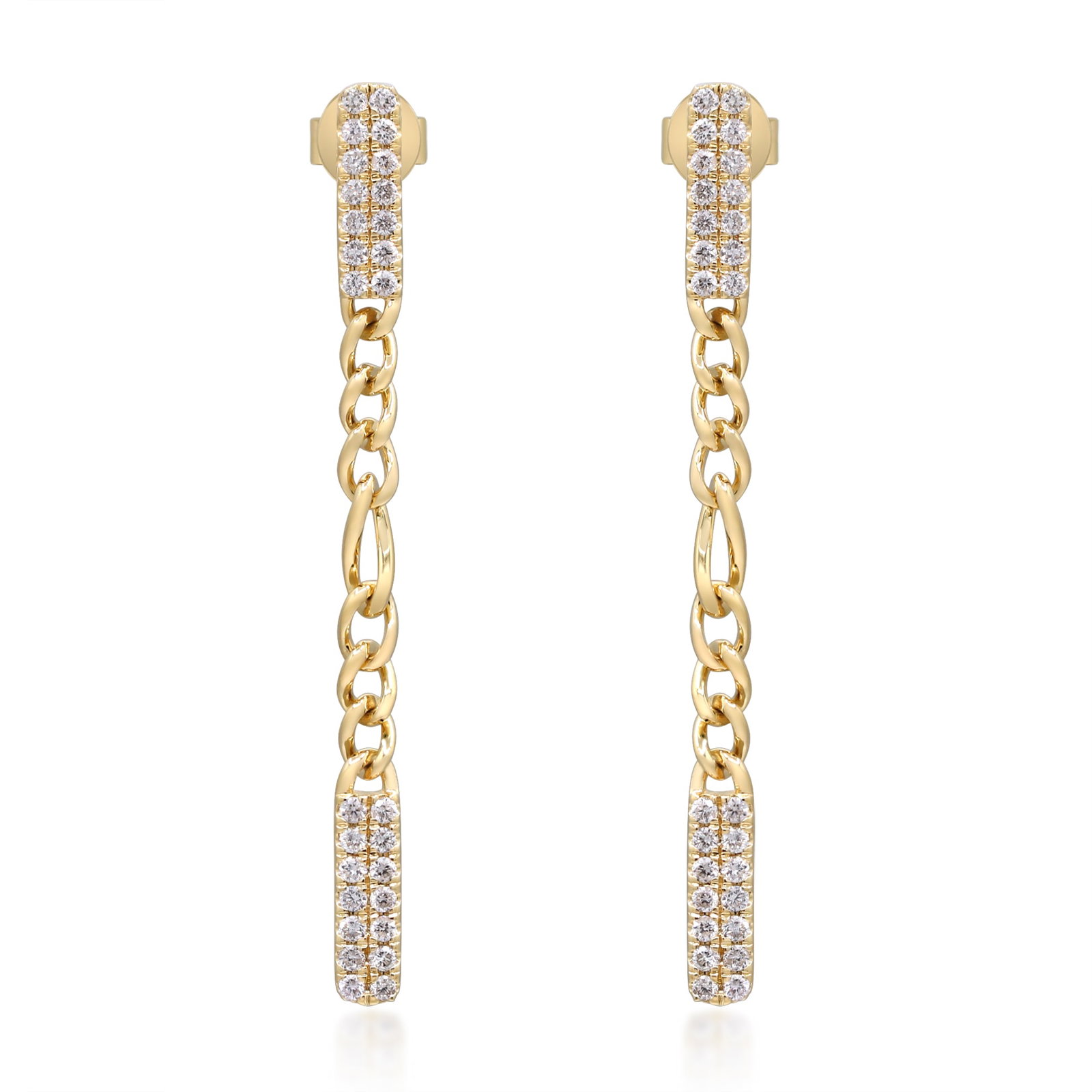 Golden Cascade: 14K Yellow Gold Diamond Drop Earrings (1 of 2)