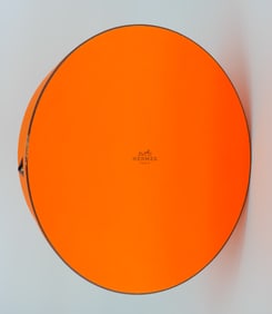 Hermès Paris Signature Round Hat Box - Iconic Orange Presentation Case
