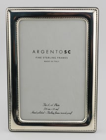 Beautiful Argento SC Sterling Silver 4"x6" Photo Frame - Made in Italy with Box