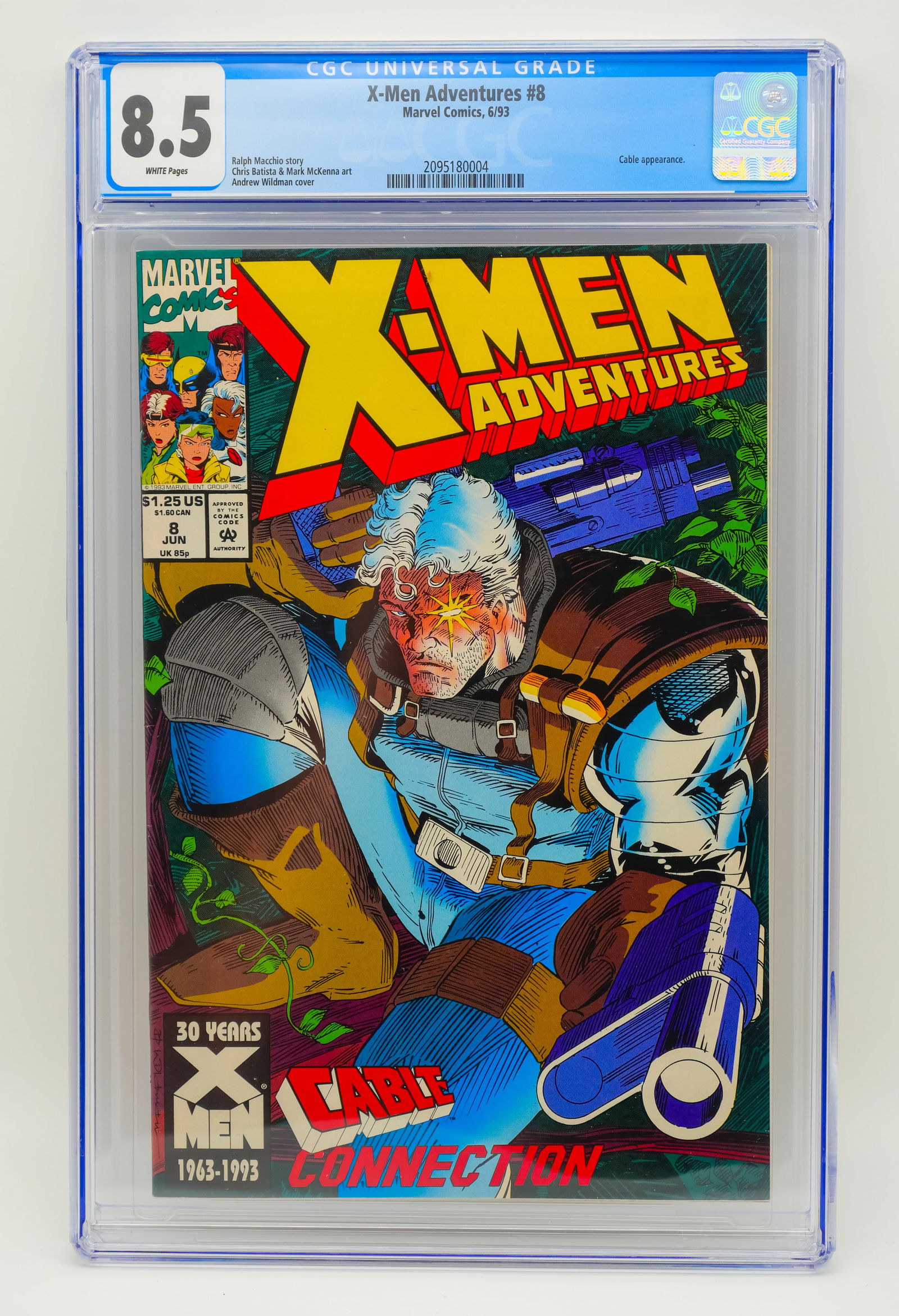 X-Men Adventures #8 (1993) CGC 8.5 - Cable’s First Appearance in the Animated Universe! (1 of 2)