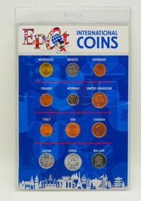 Disney EPCOT International Coin Set - 13 World Pavilion Coins in Sealed Display Pack