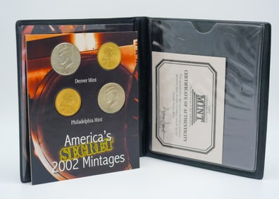 2002 America’s Secret Mintages Coin Set - Kennedy Half & Sacagawea Dollars (P & D Mints) w/ COA