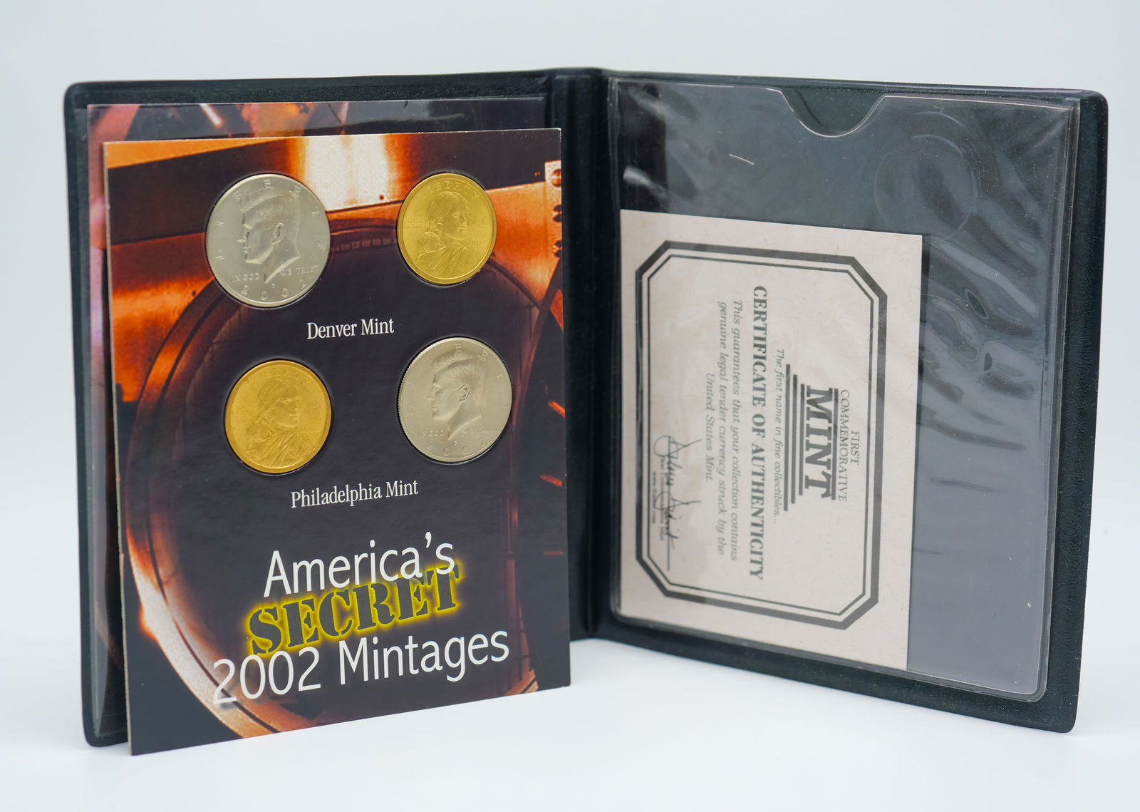 2002 America’s Secret Mintages Coin Set - Kennedy Half & Sacagawea Dollars (P & D Mints) w/ COA (1 of 4)