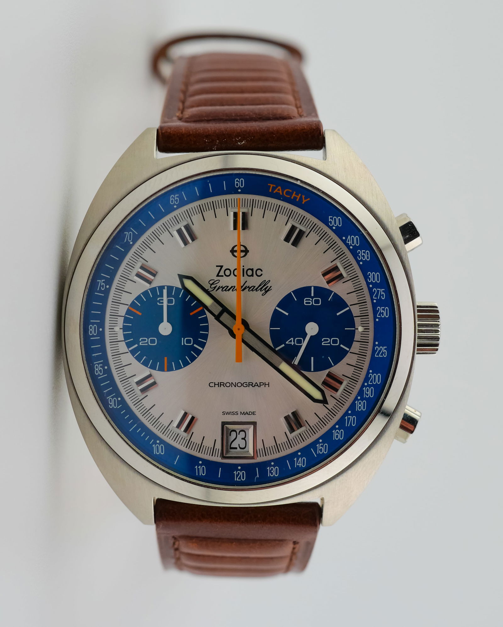 Fantastic Zodiac Grandrally Chronograph Quartz Watch 41mm - Swiss Made, Blue Subdials, Zodiac (1 of 5)
