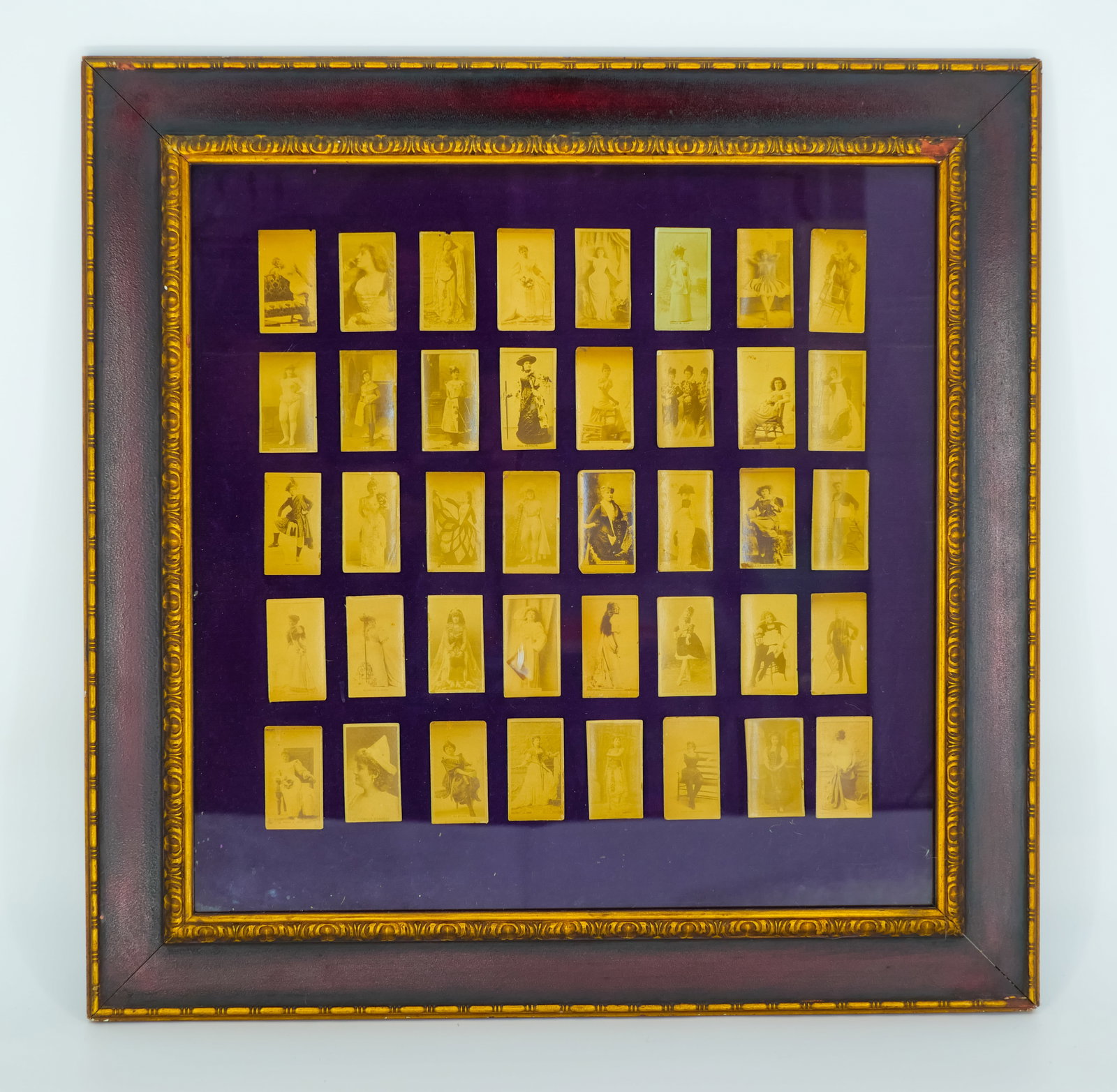 Framed Set of 1890s Caporal Cigarette Tobacco Cards - 40 Original Victorian Actress & Performer (1 of 4)