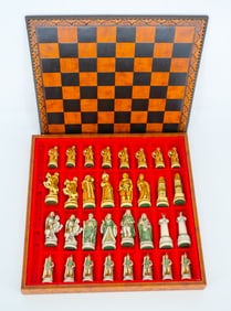 Stunning Nigri Creazioni Artistiche Italian Hand-Carved Chess Set - Complete w/ Ornate Storage