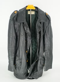 Vintage Dolce & Gabbana Black Quilted Leather Military Jacket - Made in Italy, Rare Design! (Size L)